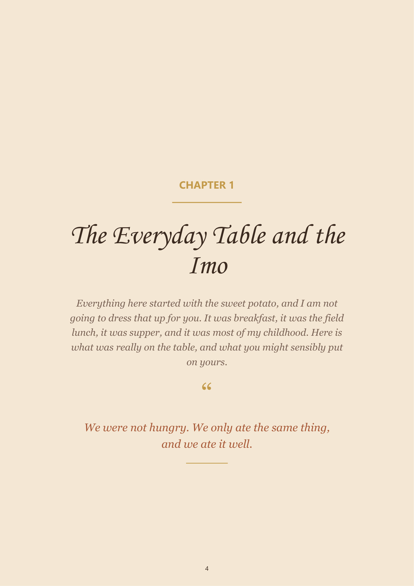 The free chapter, open on a table